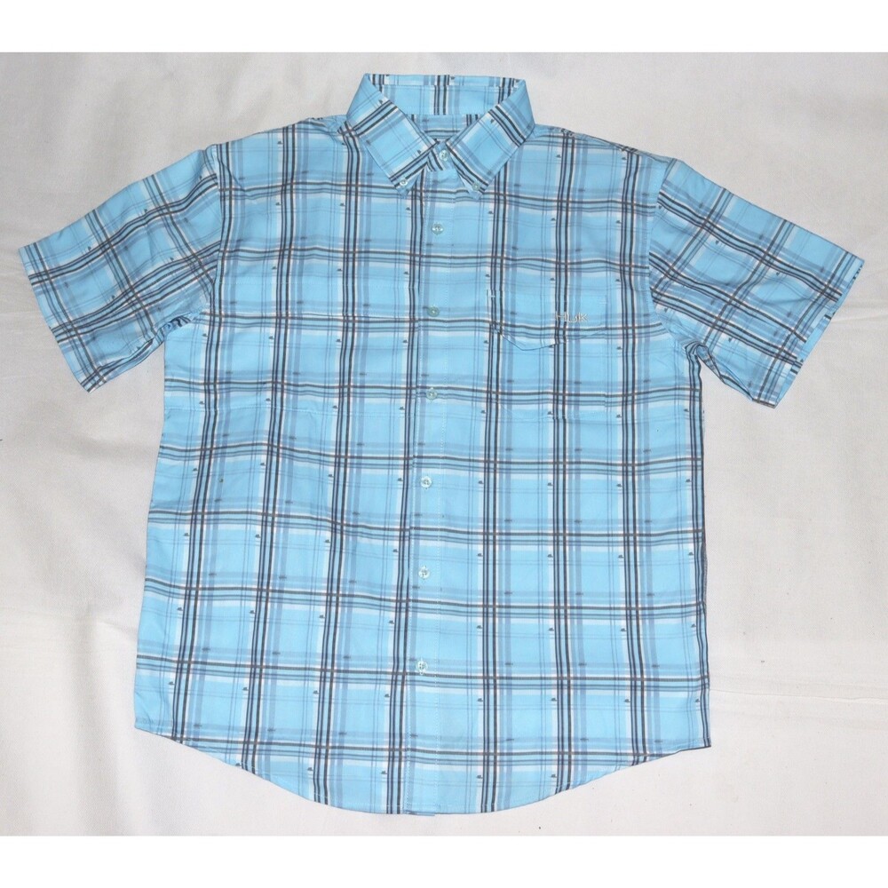 Huk Tide Point Performance Men's Short Sleeve Button Down Shirt Size Medium